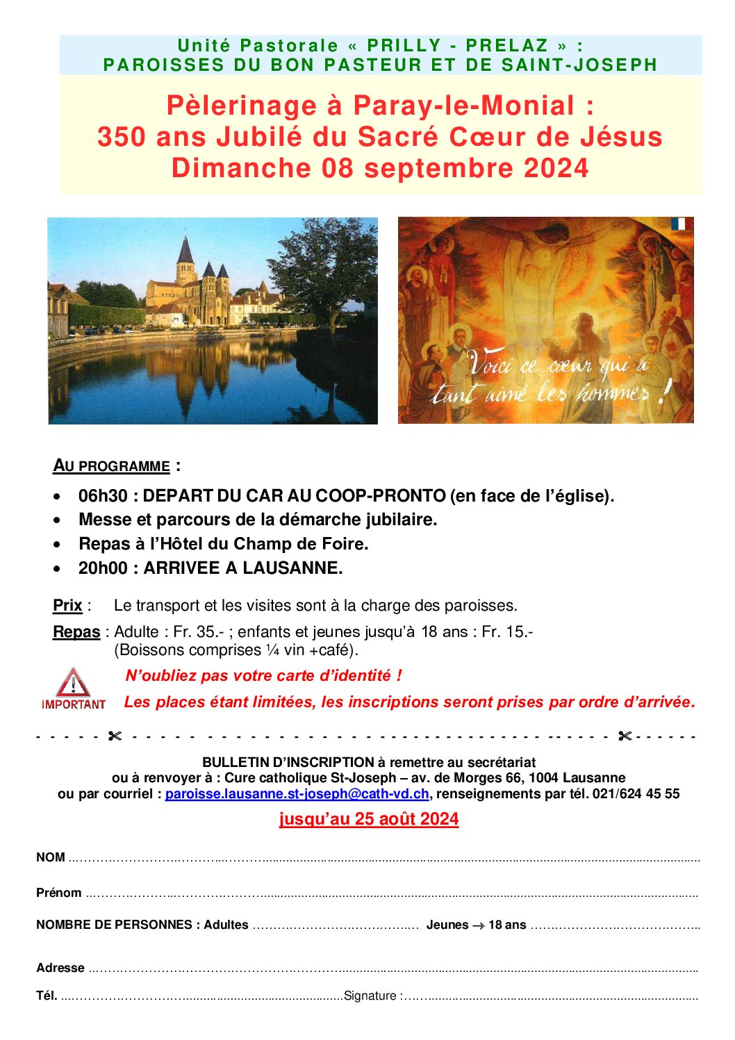 Pèlerinage à Paray le Monial 08.09.2024