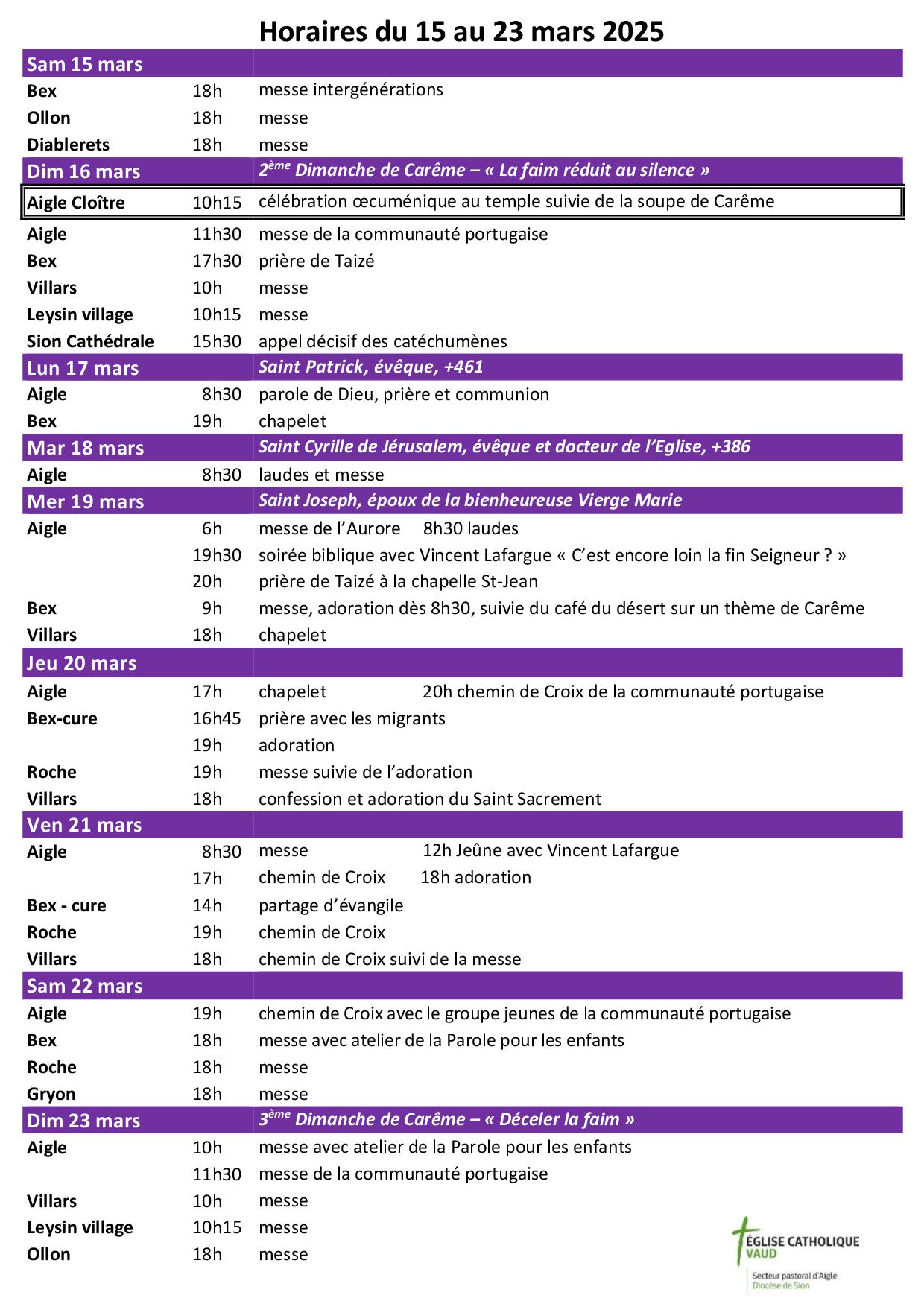 Infomesses 15 au 23 mars 2025